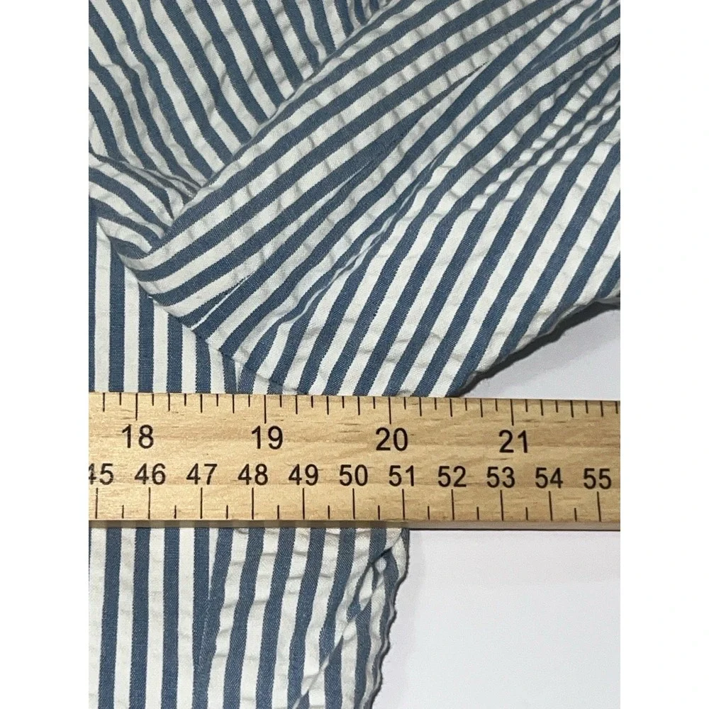J. Crew Ludlow Unstructured Seersucker Blazer Mens 40R Blue White Strip Preppy